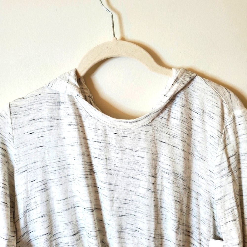 Zella Girl Heathered Twist Front Long Sleeve Hoodie Top - Picture 2 of 11